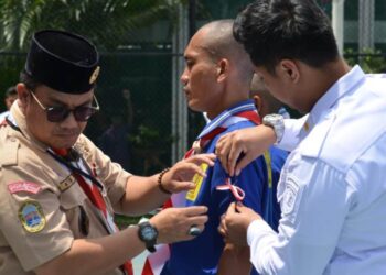 Kerjasama dengan Kwarcab Jakarta Pusat dan Kwarran Cempaka Putih, Rutan Kelas I Gelar Pelantikan Anggota