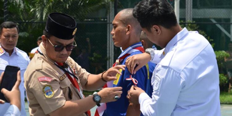 Kerjasama dengan Kwarcab Jakarta Pusat dan Kwarran Cempaka Putih, Rutan Kelas I Gelar Pelantikan Anggota