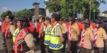 Kwarcab Banyumas Dirikan 13 Posko Aksi Pramuka Peduli Karya Bakti Lebaran 2023
