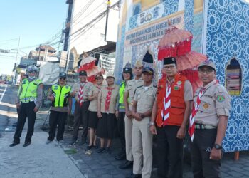 Pramuka Kwarcab Tabanan Turun ke Jalan Ikuti Giat KBL