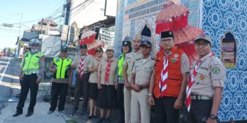 Pramuka Kwarcab Tabanan Turun ke Jalan Ikuti Giat KBL