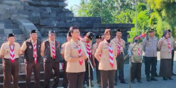 Pencanangan Karya Bakti Lebaran 2023, Kwarda DIY dan Jateng Selenggarakan Apel Bersama di Candi Sojiwan