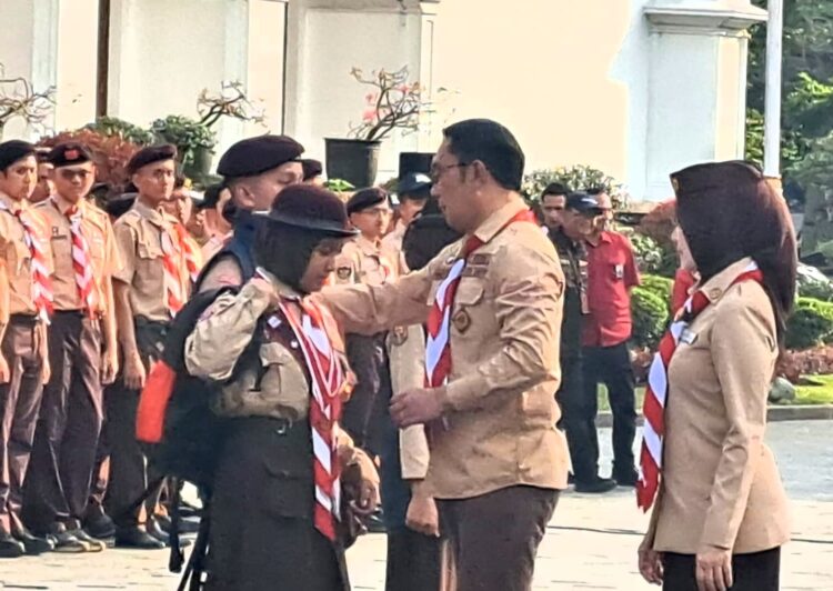 Kwarcab Kota Bekasi Hadiri Pelepasan Peserta Jamdun 2023 dan Rainas XII Kwarda Jawa Barat