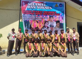 14 Pramuka Pangkalan SMP Negeri 1 Sempu Ikuti Penilaian Pramuka Penggalang Garuda