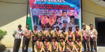 14 Pramuka Pangkalan SMP Negeri 1 Sempu Ikuti Penilaian Pramuka Penggalang Garuda
