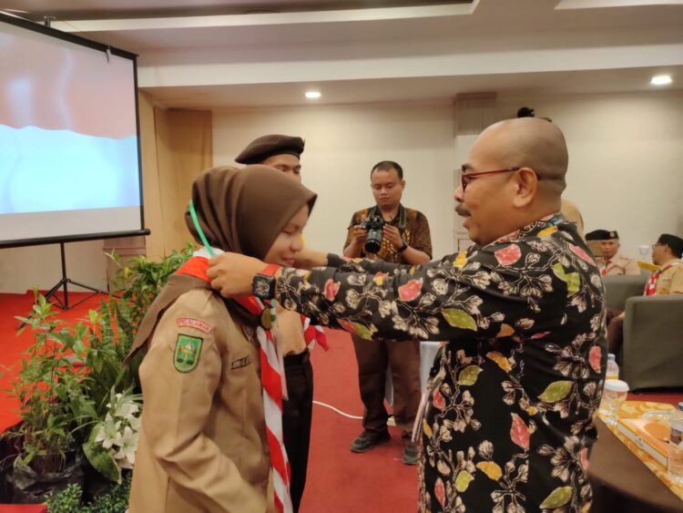 Kadispora Riau buka Pelatihan Satgas Pramuka Peduli 2023