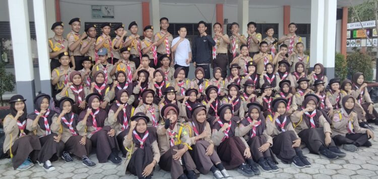 Pramuka SMAN 9 Bone dan SMAN 30 Bone Laksanakan Latihan Gabungan