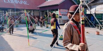 Pembina Pramuka UPT SD Inpres 12/79 Lonrae, Bekali Pesdik Latihan Kerangka Tenda