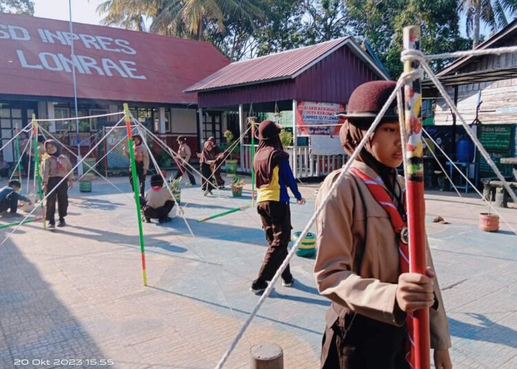 Pembina Pramuka UPT SD Inpres 12/79 Lonrae, Bekali Pesdik Latihan Kerangka Tenda