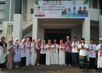 Pramuka Kwarran Caringin Ikuti Upacara Peringatan Hari Santri