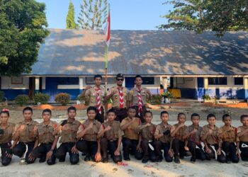 Pramuka SMP Negeri 2 Barebbo Adakan Pelantikan Penggalang Ramu