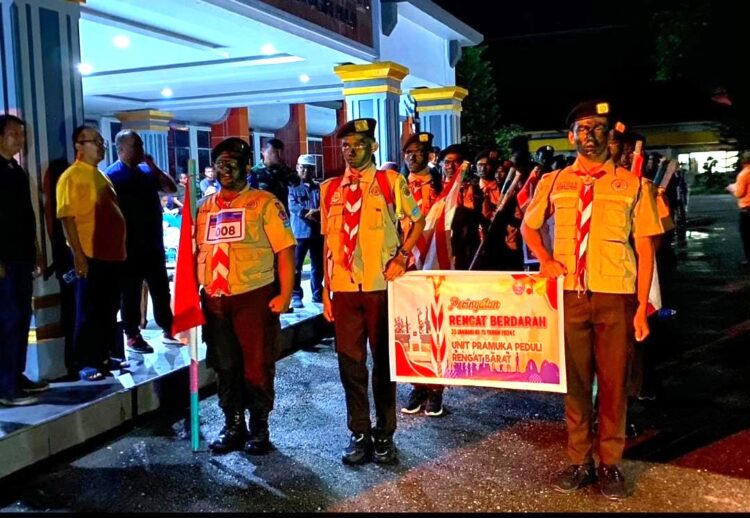Peringati Rengat Berdarah, Pramuka Penegak Inhu Ikuti Lomba Juang Napak Tilas