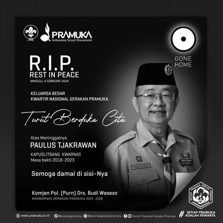Kapuslitbang Kwarnas Kak Paulus Tjakrawan Taningdjaja Meninggal Dunia