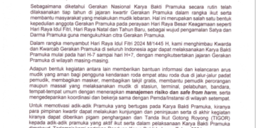 Kwarnas Himbau Kwarda dan Kwarcab Untuk Gelar Karya Bakti Lebaran 1445 H