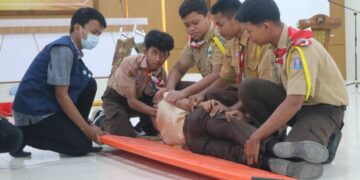 Jelang Karya Bakti Lebaran, Anggota Saka Bhayangkara Sukoharjo Dibekali Keterampilan P3K